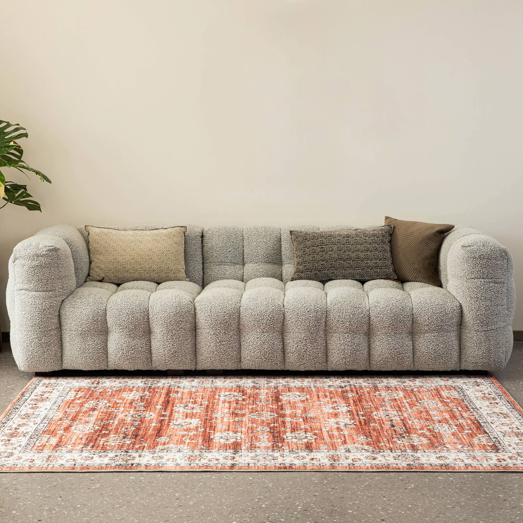 Glitzhome® & Ivory Oriental Area Rug